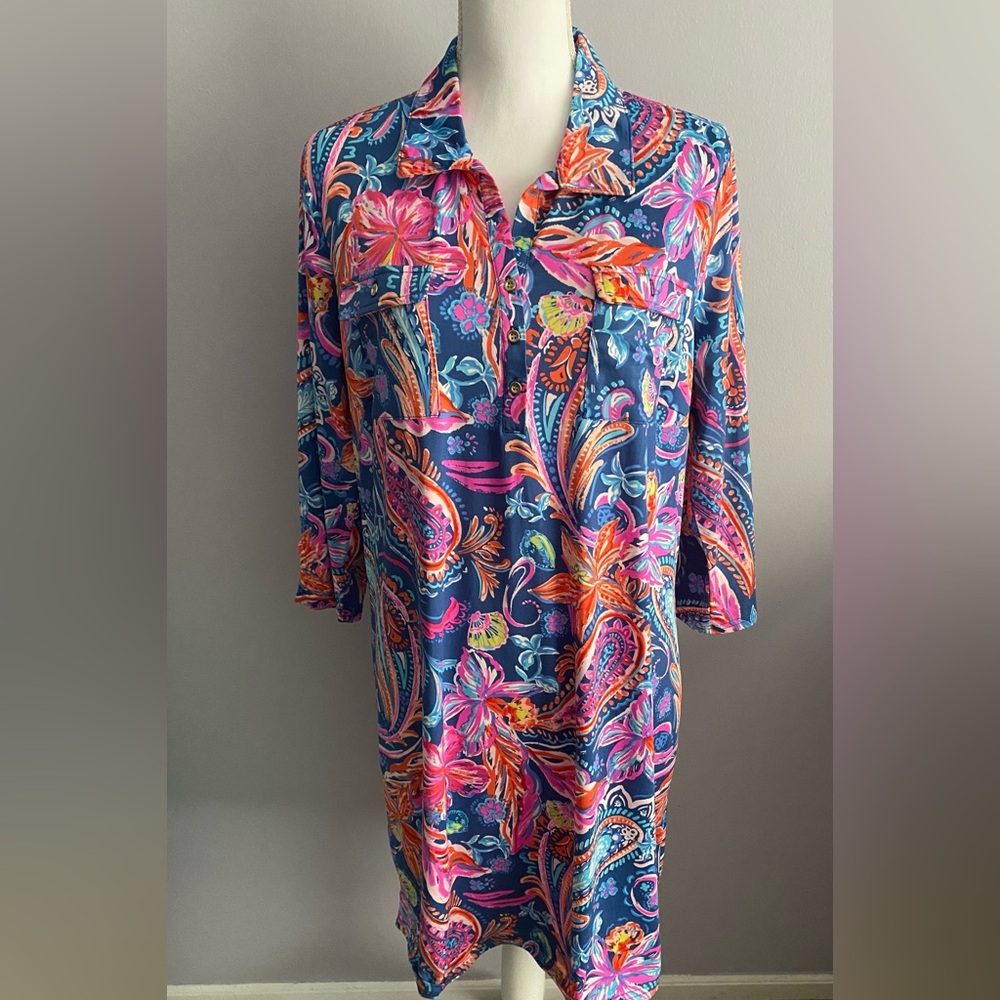 Stella Parker Shift Dress with Collar Long Sleeves Size Large NWT